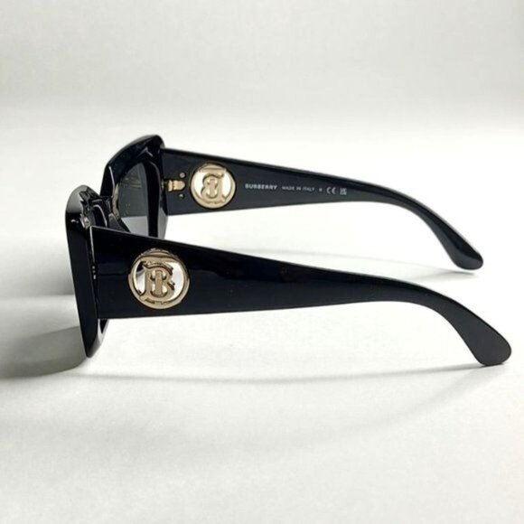 Burberry Daisy Square Oversized Sunglasses BE4344 Black Gold Logo - Picture 8 of 16